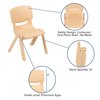 Flash Furniture Natural Plastic Stackable School Chair with 12" Seat Height, PK2 2-YU-YCX-001-NAT-GG